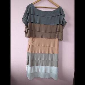 BCBG Maxazria Tiered Silk Dress Size Large